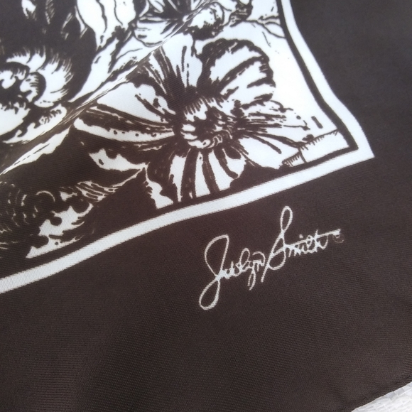 Dark Brown and White Jaclyn Smith Polyester Scarf - Picture 10 of 11